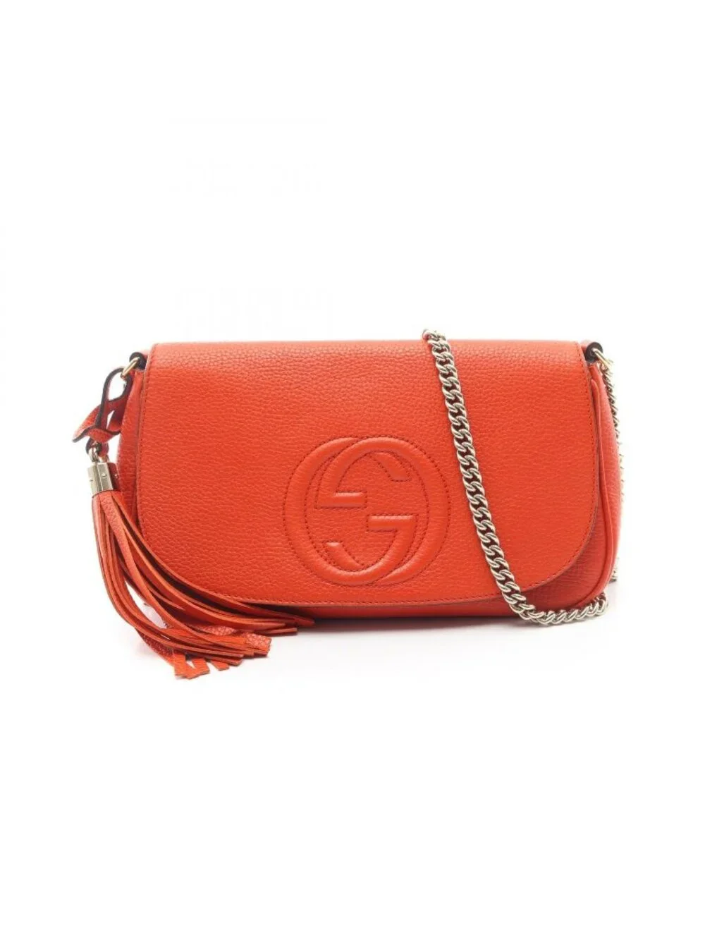 Gucci Shoulder Bag Soho Orange Leather Chain